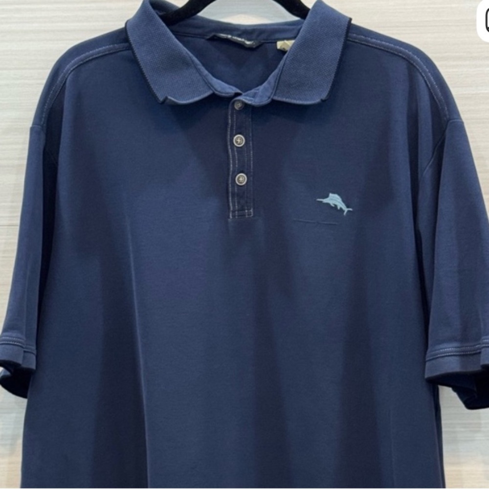 Tommy Bahama Men’s Navy Blue Polo Shirt Classic Design Size XXL